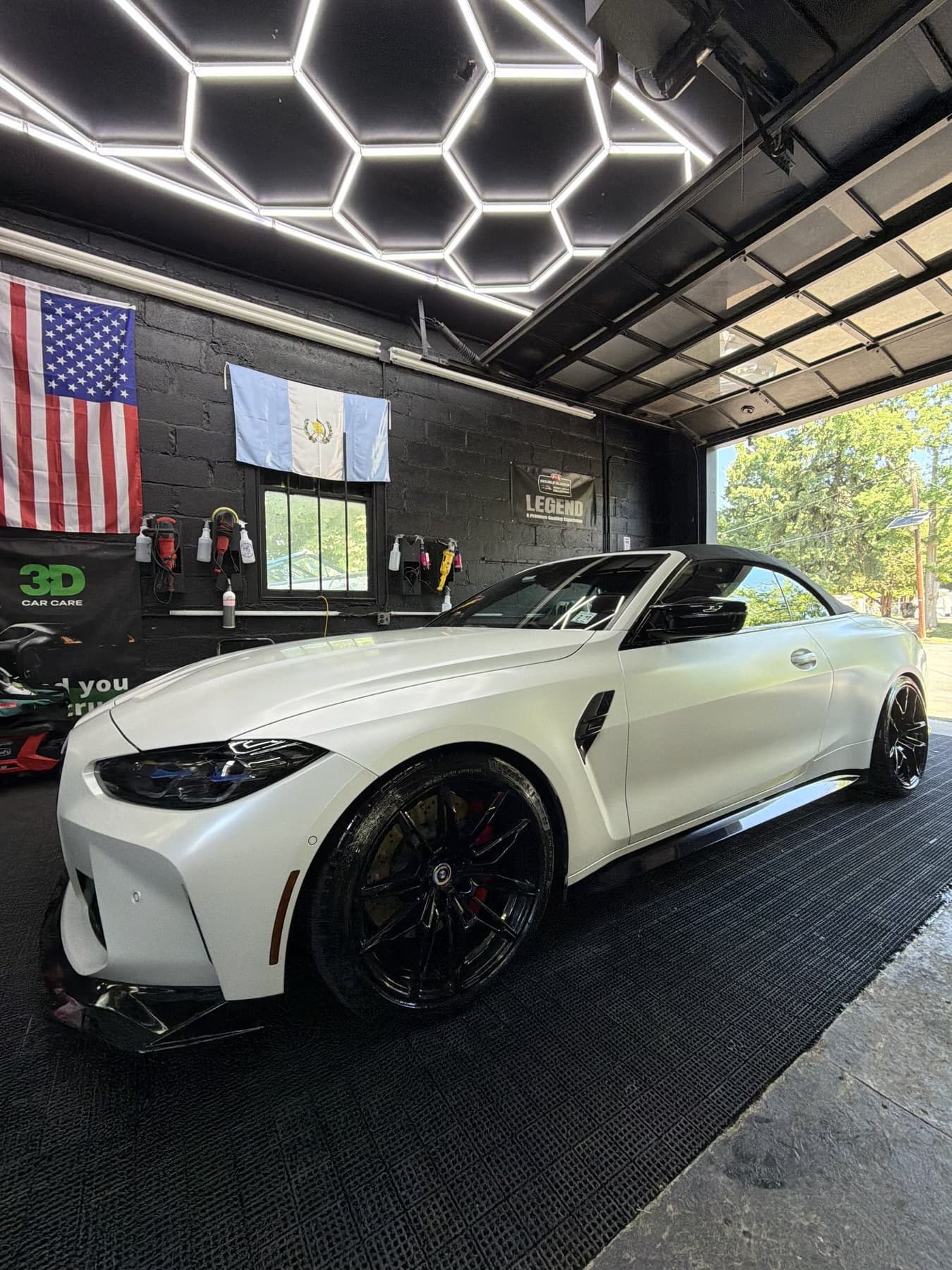 White BMW M4 convertible after a ceramic coat